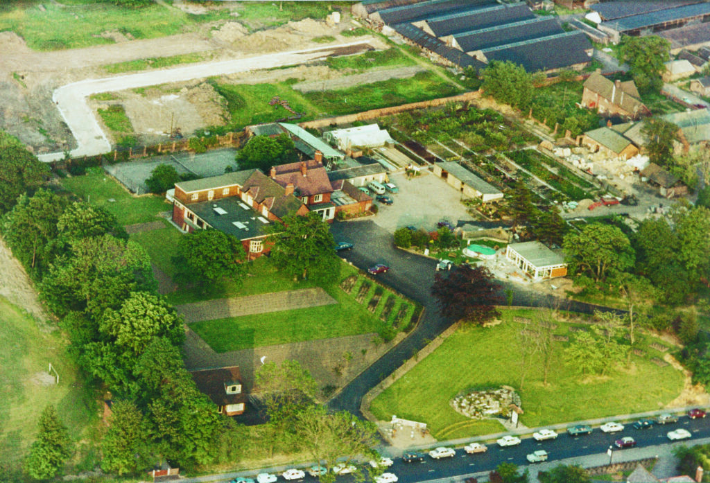 Aerial view of Barton Grange Manor Hotel