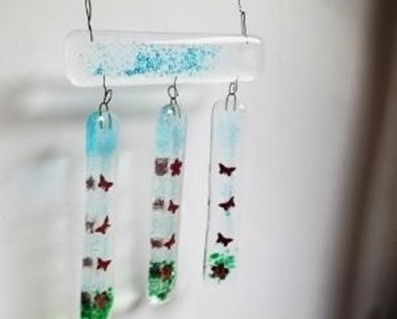 Image of fused glass chime.