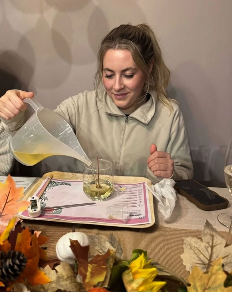 Lady candle making workshop